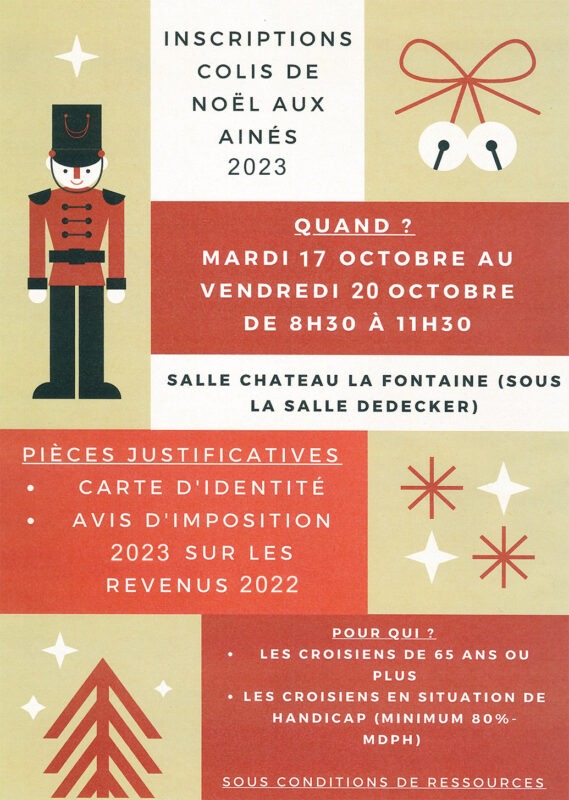 Inscription pour les colis de Noël du CCAS - MAIRIE VILLEMANDEUR